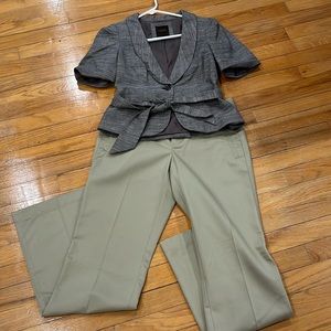 Suit jacket and khaki pants